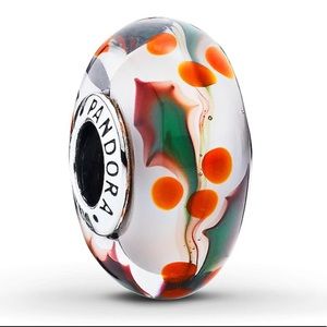 PANDORA glass charm Christmas holly